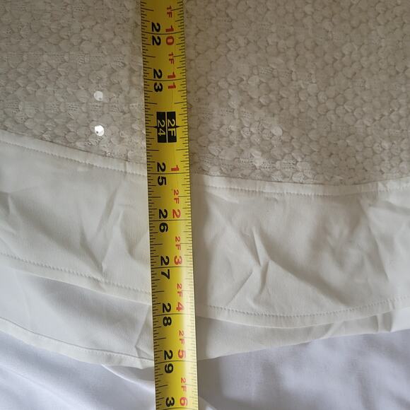 Hilton Hollis Designer Top Medium Ivory Sequin Whimsical Fairy Style NWT - Picture 9 of 9